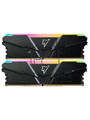 Оперативная память NETAC Shadow, DDR4, 16Gb (2x8Gb), 3600MHz, CL18, DIMM, с радиаторами, RGB, серый