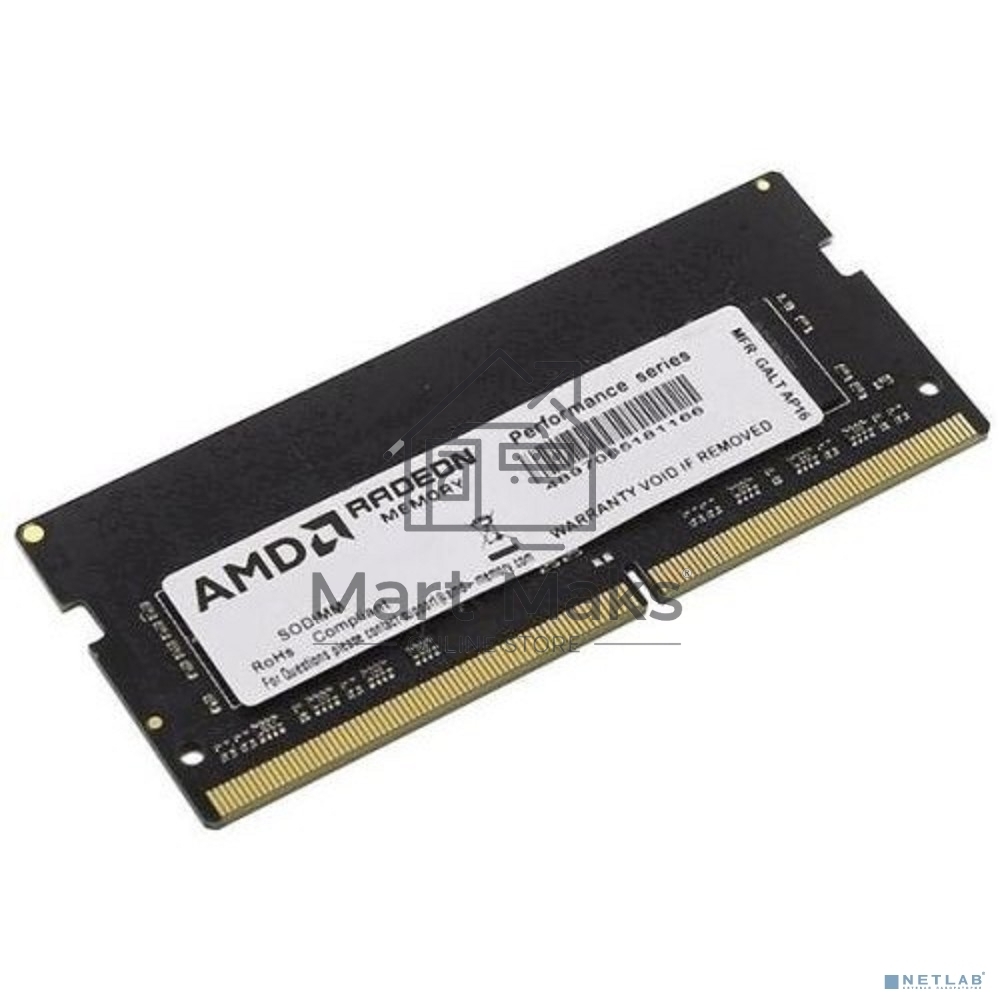 Оперативная память AMD Radeon R7, DDR4, 8GB (1x8GB), 2666MHz, CL16, SO-DIMM, OEM