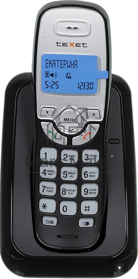Радиотелефон teXet TX-D6905A черный (громкая связь,телефонная книга на 50 имен и номеров, определитель номера, будильник)
