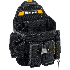Поясная сумка KRAFTOOL KPB-23 с быстросъемным креплением FastClip, плечевой ремень, 23 кармана и петли, 290 х 310 мм (38766)
