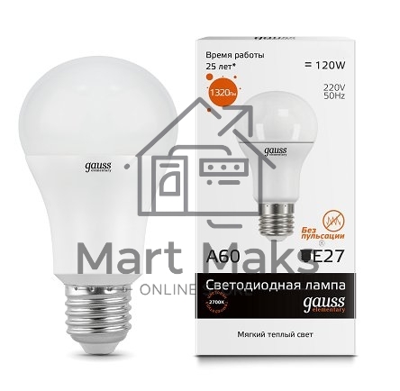 Лампа GAUSS LED Elementary 23215A60 15W E27 2700K 1/10/40 груша