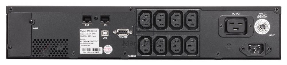 Источник бесперебойного питания Powercom Smart King Pro+ SPR-2000 LCD 1600Вт 2000ВА черный