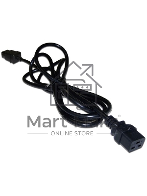 Шнур питания Lanmaster C19-C14, 3х0.75, 220В, 10А, черный, 1.0 метр