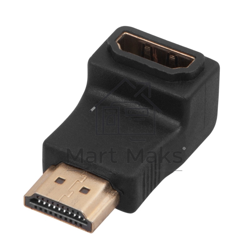 Переходник штекер HDMI - гнездо HDMI, угловой Rexant