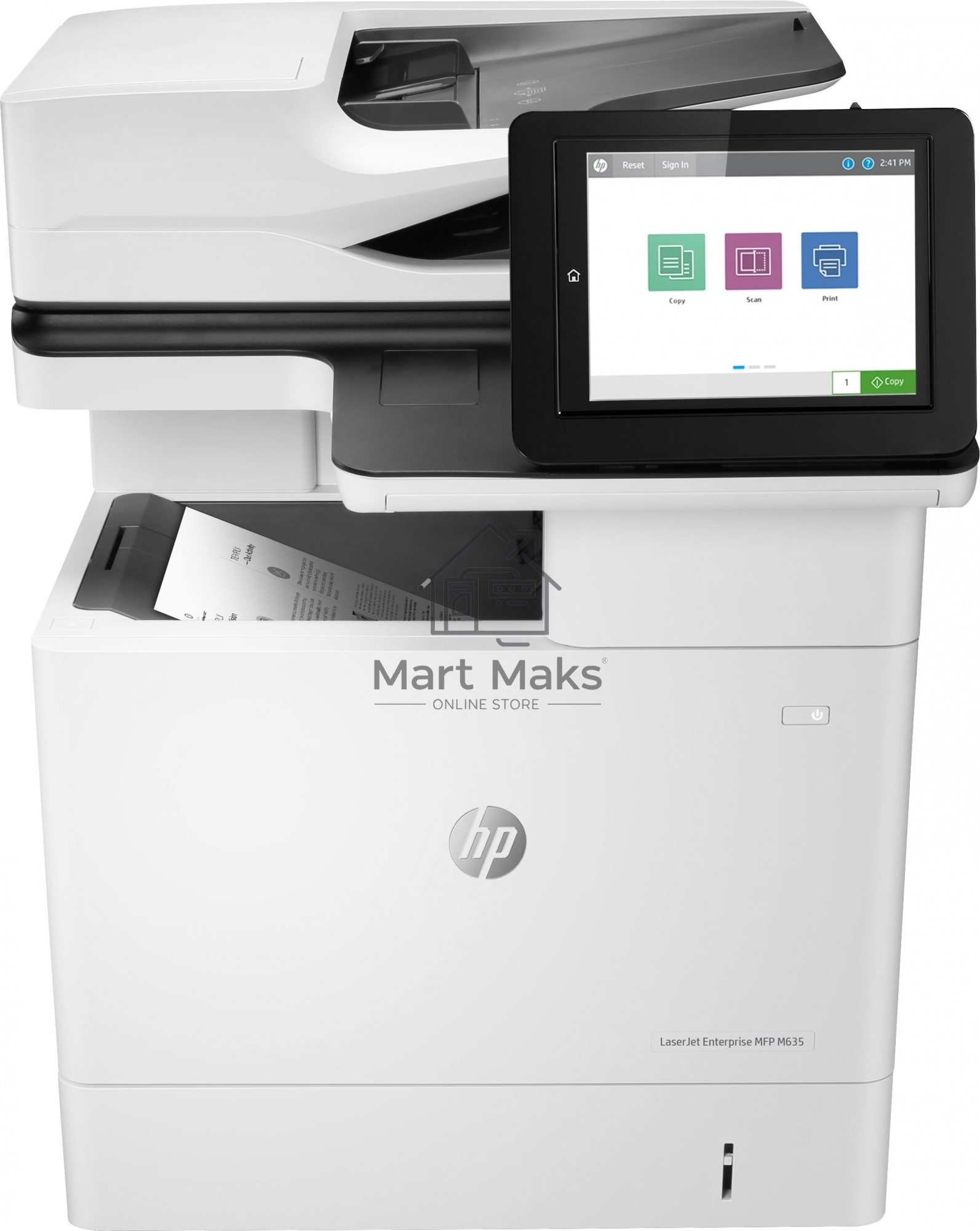 МФУ HP LaserJet Enterprise MFP M635h (A4, принтер/копир/сканер, 1200dpi, 61ppm, 1.5Gb+HDD500Gb, DADF150, Duplex, Lan, USB) (7PS97A)