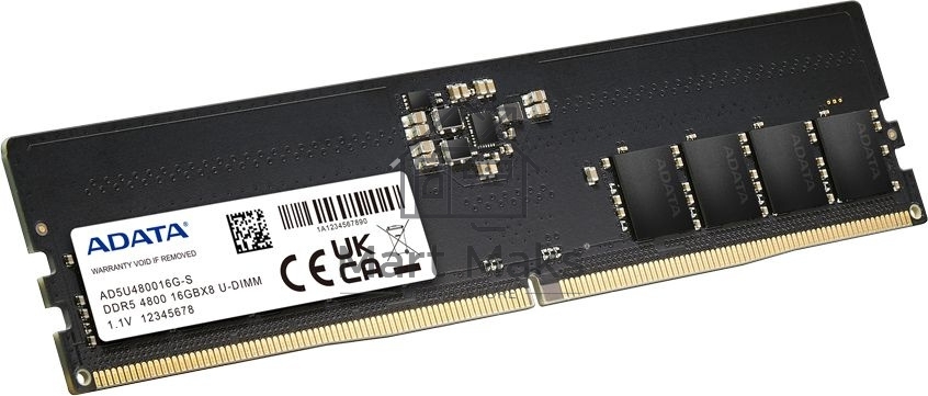 Оперативная память ADATA, DDR5, 16Gb (1x16Gb), 4800MHz, CL40, UDIMM