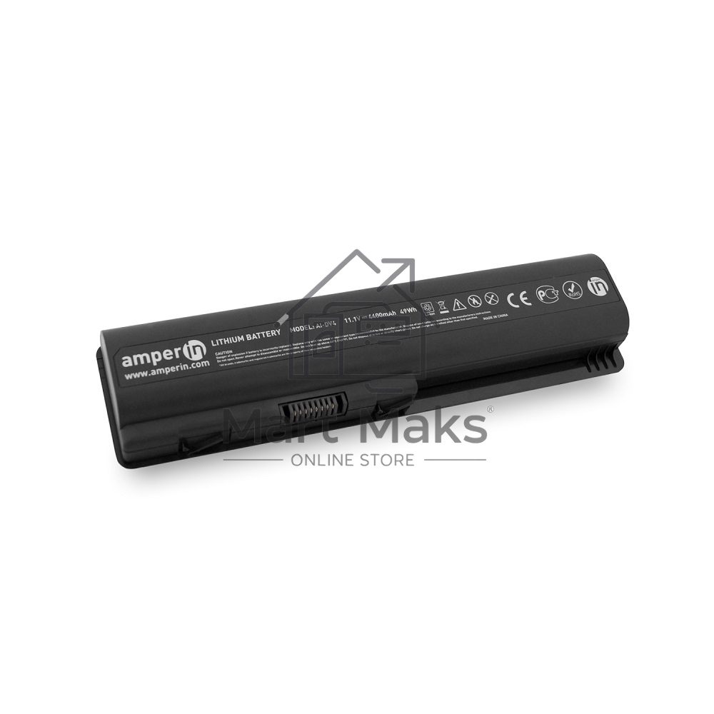 Аккумуляторная батарея Amperin для ноутбука HP Pavilion DV4, Compaq CQ40 11.1V 4400mAh