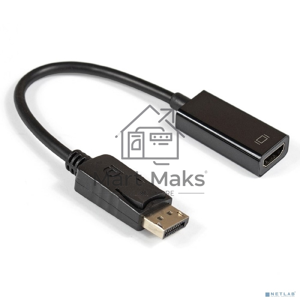 Кабель-переходник Exegate EX284921RUS  DisplayPort-HDMI ExeGate EX-DPM-HDMIF-0.15 (20M/19F, 0,15м)