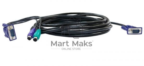 Кабель D-Link DKVM-CB5 KVM Cable with VGA and 2 x PS/2 connectors for DKVM-4K, 4.5m.