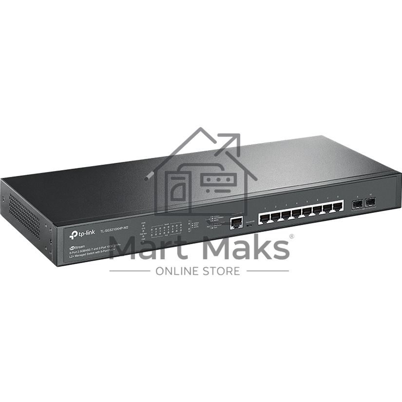 Управляемый коммутатор TP-Link SG3210XHP-M2 JetStream уровня 2+ с 8 портами PoE+ 2,5 Гбит/с и 2 портами SFP+