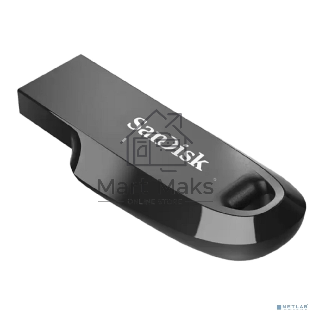 Флешка USB R/W 128GB SanDisk CZ550 Ultra Curve, USB 3.2 черный