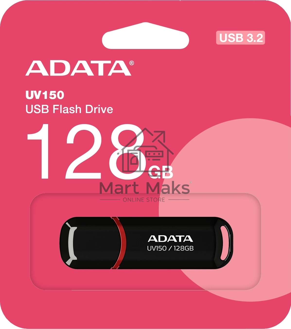 Флешка USB R/W R/W ADATA 128GB ADATA UV150, USB 3.0, черный