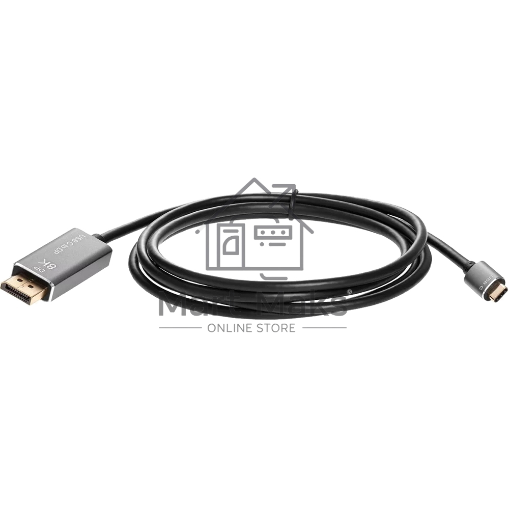Кабель-адаптер VCOM USB Type-Cm --> DP1.4v (m) 8K@60Hz, 1.8m, Alum Shell
