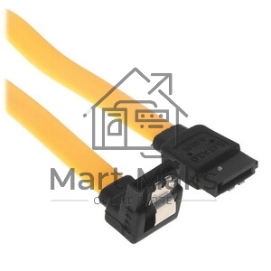 Кабель интерфейсный SATA Cablexpert CC-SATAM-DATA90-YL-50CM, Sata3 7pin/7pin, мет.защелка, угловой разъем, 50 см, желтый, пакет