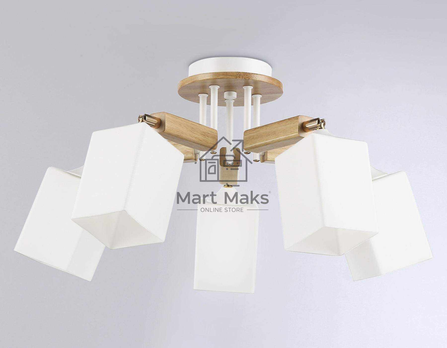Светильник Ambrella light TR9518/5 WH/GD/FR белый/золото/белый матовый E27*5 max 40W D670*260