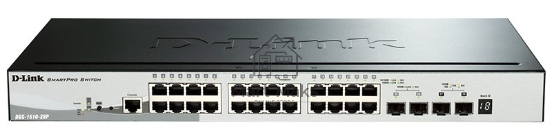 Сетевое оборудование D-Link DGS-1510-28P/A1A Управляемый стекируемый коммутатор SmartPro с 24 портами 10/100/1000Base-T с поддержкой PoE, 2 портами 1000Base-X SFP и 2 портами 10GBase-X SFP+