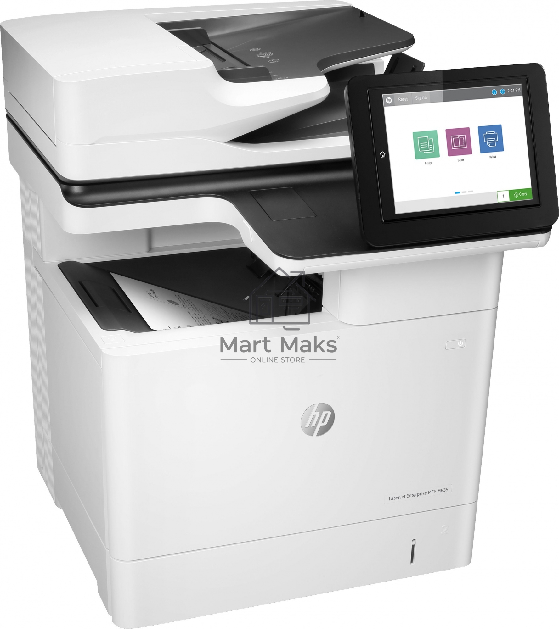 МФУ HP LaserJet Enterprise MFP M635h (A4, принтер/копир/сканер, 1200dpi, 61ppm, 1.5Gb+HDD500Gb, DADF150, Duplex, Lan, USB) (7PS97A)