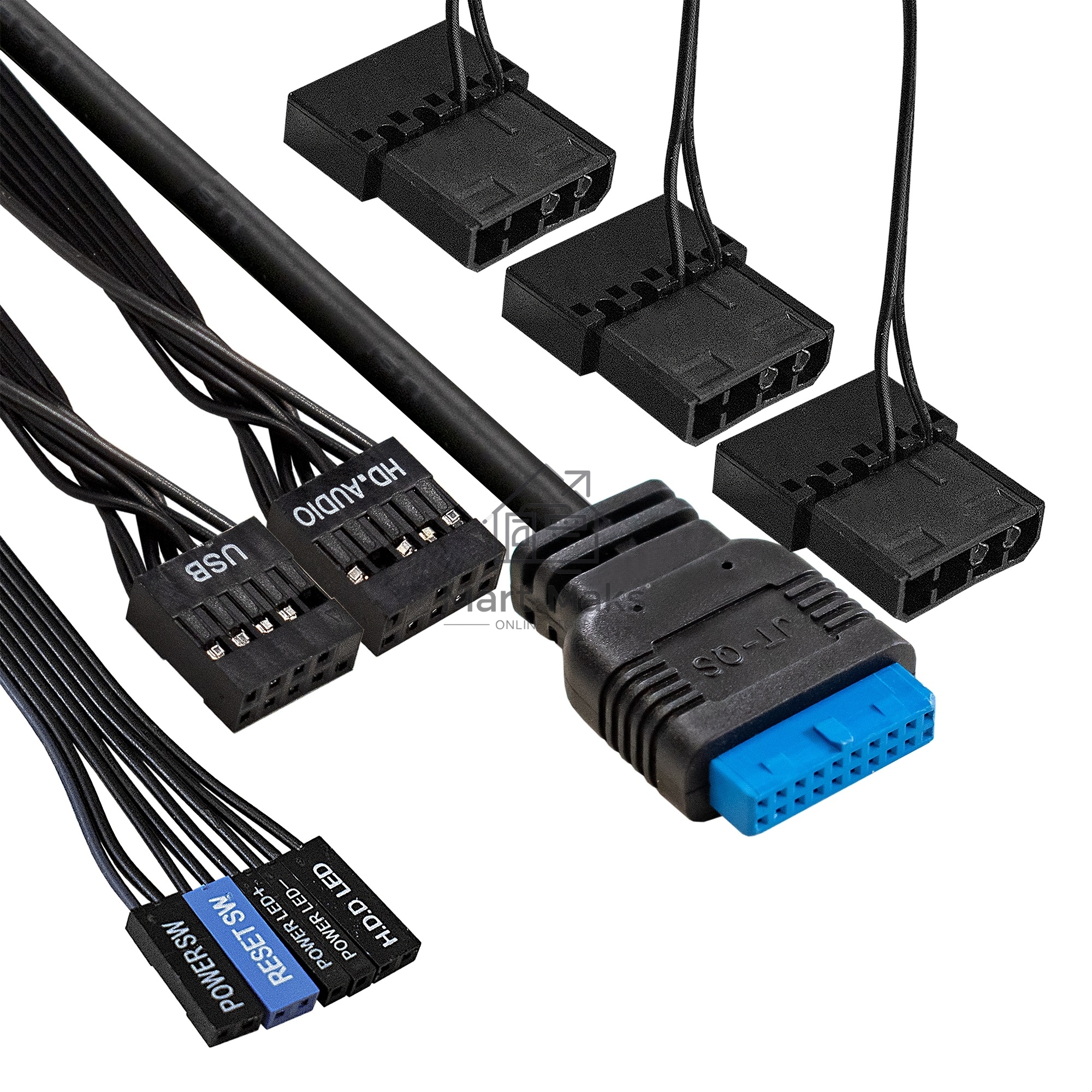 Компьютерный корпус Miditower ExeGate EVO-5001A-500NPX (ATX, БП 500NPX с вент. 12 см, 2*USB+1*USB3.0+HD Audio, черный, 3 вент.12см с RGB подсветкой, боковая панель - закаленное стекло)