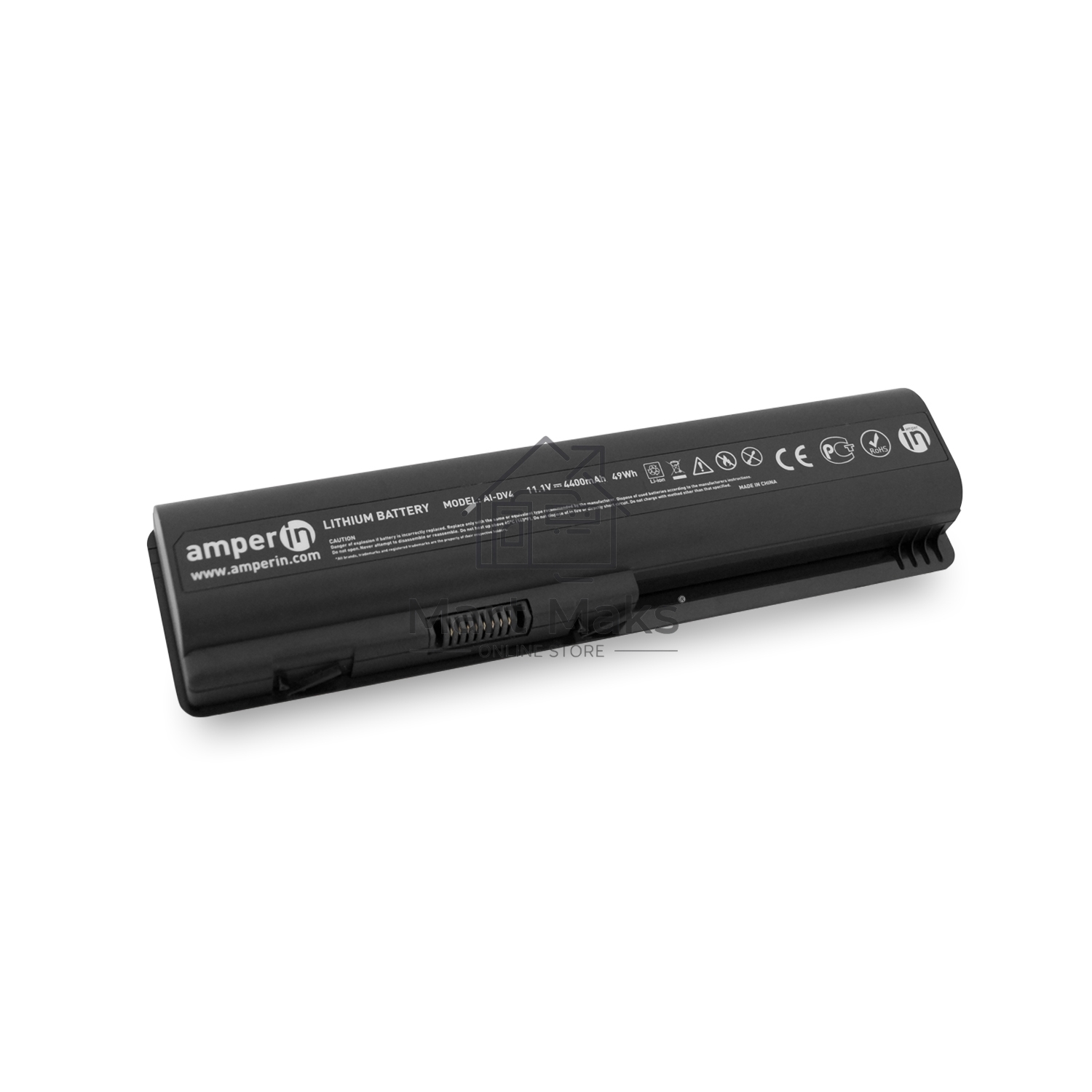 Аккумуляторная батарея Amperin для ноутбука HP Pavilion DV4, Compaq CQ40 11.1V 4400mAh
