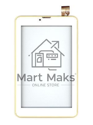 Сенсорное стекло (тачскрин) для Irbis TZ753, белое с желтой рамкой