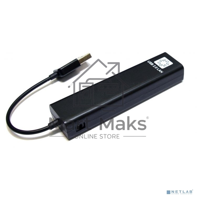 Кабель-адаптер 5bites UA2-45-06BKUSB2.0 / 3*USB2.0 / RJ45 100MB / BLACK