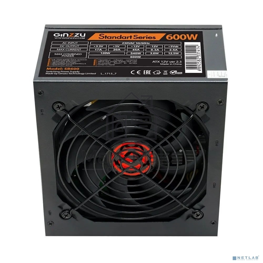 Блок питания Ginzzu SB600 12CM