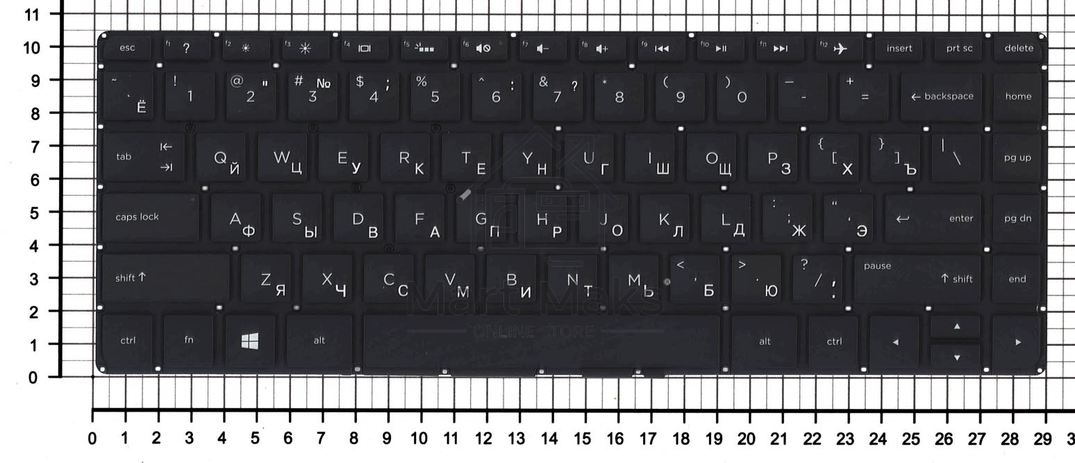 Клавиатура для ноутбука HP Envy 14-u черная с подсветкой