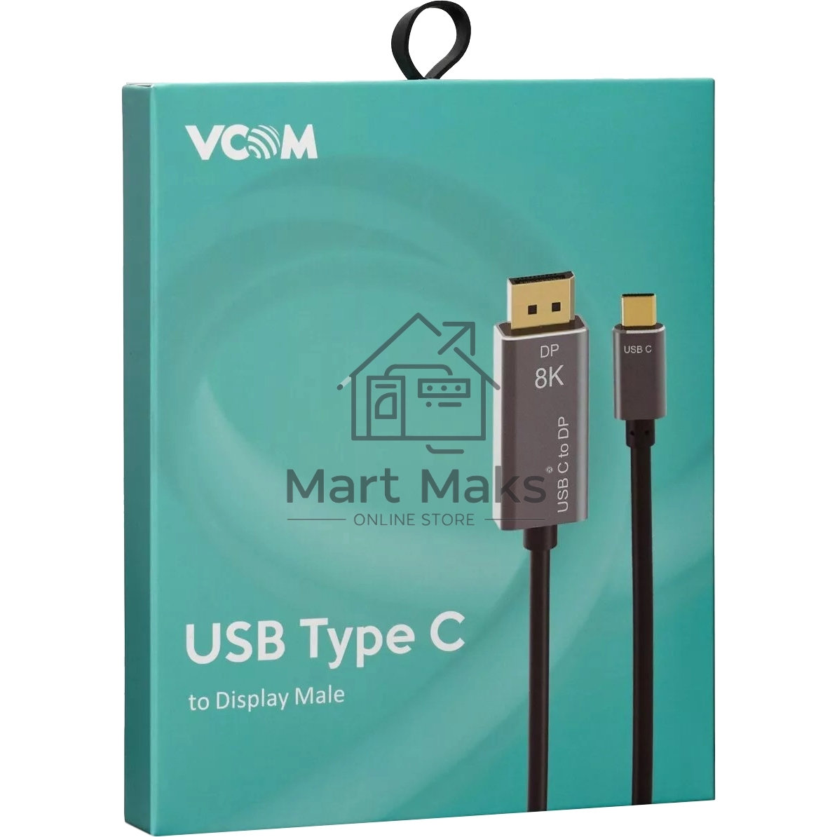 Кабель-адаптер VCOM USB Type-Cm --> DP1.4v (m) 8K@60Hz, 1.8m, Alum Shell