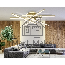 Потолочный светодиодный светильник Ambrella light FL6254 GD золото 97W 3000K-6400K 805*760*170 (ПДУ ИК)