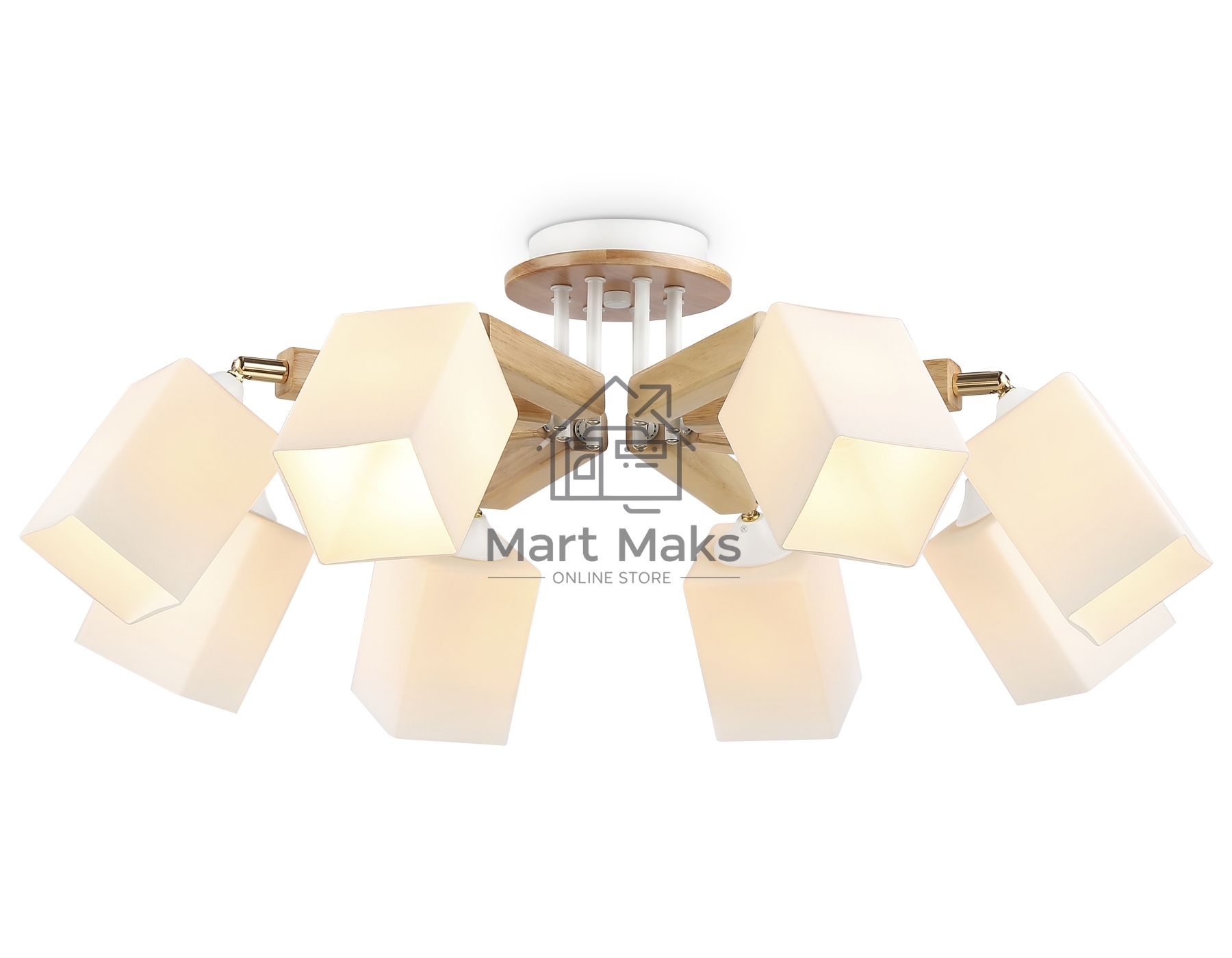 Светильник Ambrella light TR9522/8 WH/GD/FR белый/золото/белый матовый E27*8 max 40W D790*260