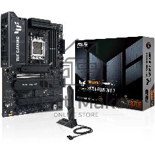 Материнская плата ASUS TUF GAMING X870E-PLUS WIFI7, AM5, AMD X870E, 4xDDR5, 4xSATA, 4xM.2, 1xPCIe 5.0 x16, 1xPCIe 4.0 x4, 1xPCIe 3.0 x1, 1xHDMI, 1x2.5Gb LAN, Wi-Fi 7, Bluetooth 5.4, 2xUSB-C 40Gbps, 3xUSB-A 10Gbps, 4xUSB-A 5Gbps, 4xUSB-A 2.0, 3x3.5 мм, 7.1, ATX