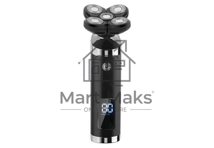 Бритва Centek CT-2151 (черн) ротор 4D, ВЛАЖНОЕ БРИТЬЁ, 5 плав.голов, USB, зарядка 1 час, LiIon800мAч