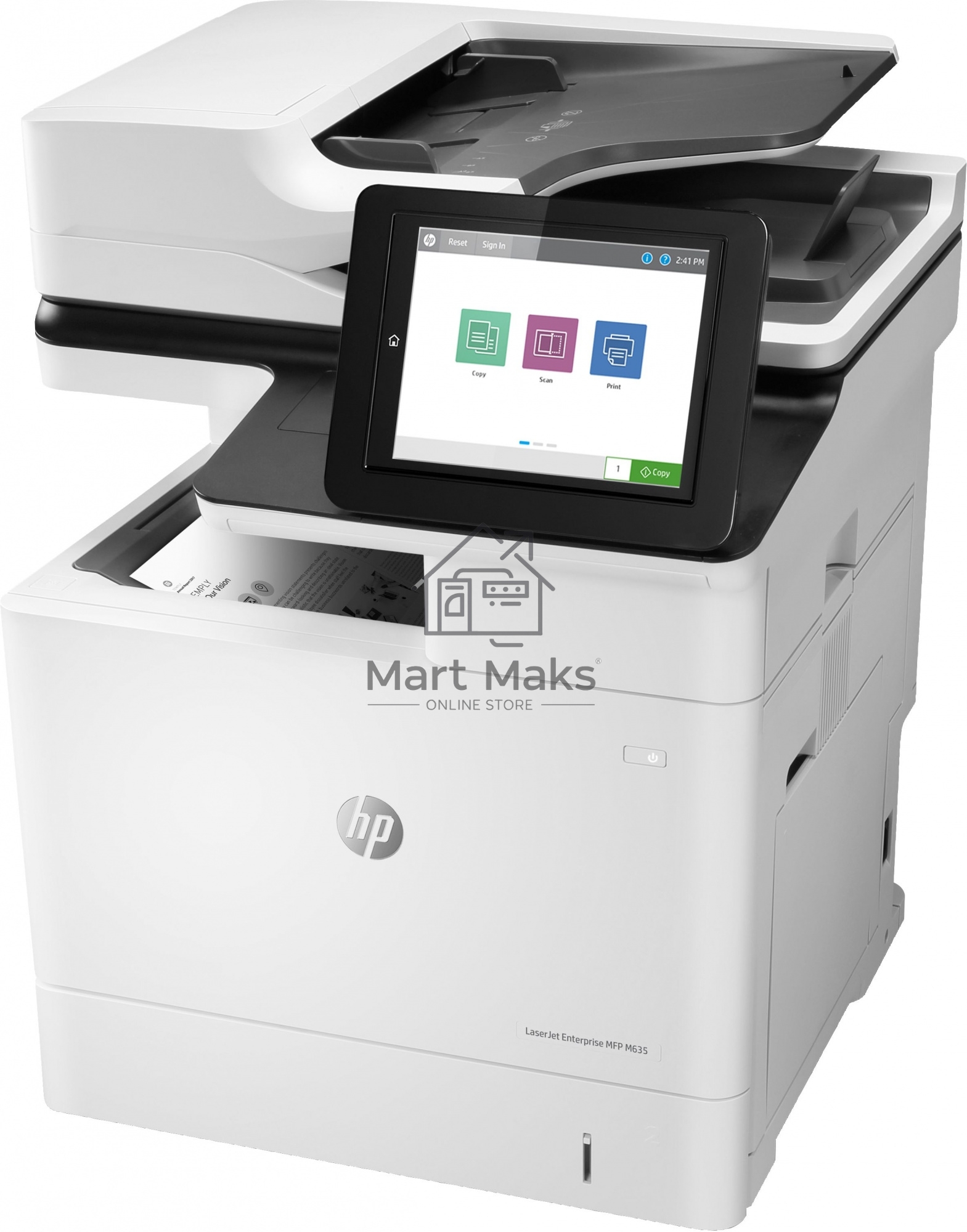 МФУ HP LaserJet Enterprise MFP M635h (A4, принтер/копир/сканер, 1200dpi, 61ppm, 1.5Gb+HDD500Gb, DADF150, Duplex, Lan, USB) (7PS97A)