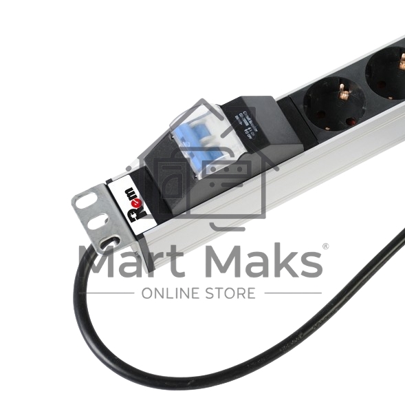 Верт блок розет Rem-16 с авт 16А 10 Shuko 10IEC60320 C19 16A алюм 33-38U 3м