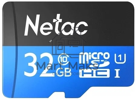 Карта памяти Netac P500 ECO 32GB MicroSDHC C10 up to 80MB/s, retail pack with SD Adapter