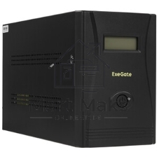 Источник бесперебойного питания ExeGate Smart LB-2200.LCD.AVR.4SH (2200VA/1300W, цветной LCD, AVR, 4*Schuko, батарея 12V 9Ah - 2 шт., металлический корпус, Black)