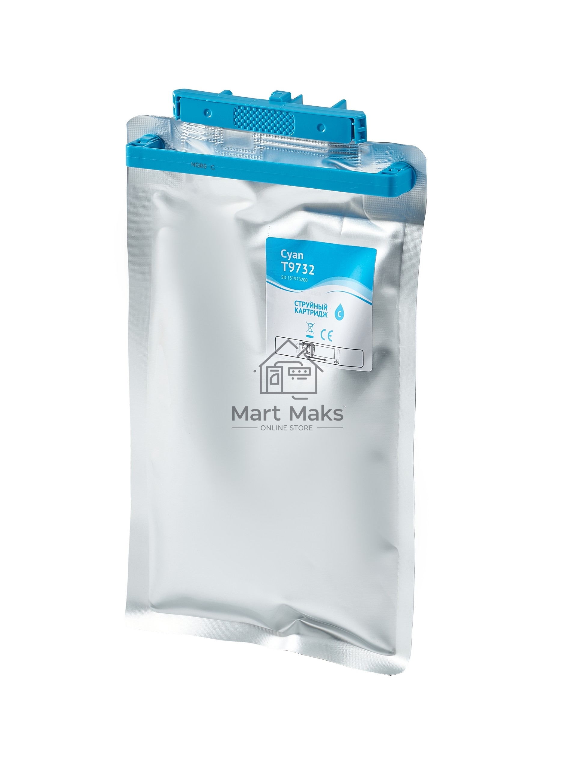 Контейнер с чернилами Sakura C13T973200 (T9732 C) для Epson, голубой, 22000 к.