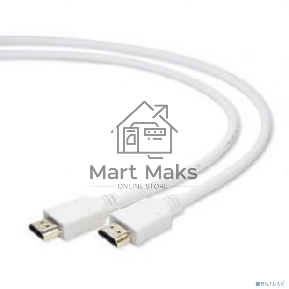 Кабель Cablexpert HDMI CC-HDMI4-W-6, 19M/19M, v2.0, медь, позол.разъемы, экран, 1.8м, белый, пакет
