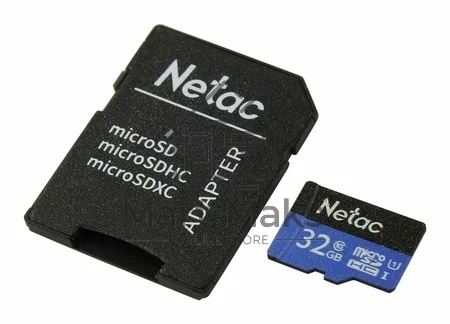 Карта памяти Netac P500 ECO 32GB MicroSDHC C10 up to 80MB/s, retail pack with SD Adapter