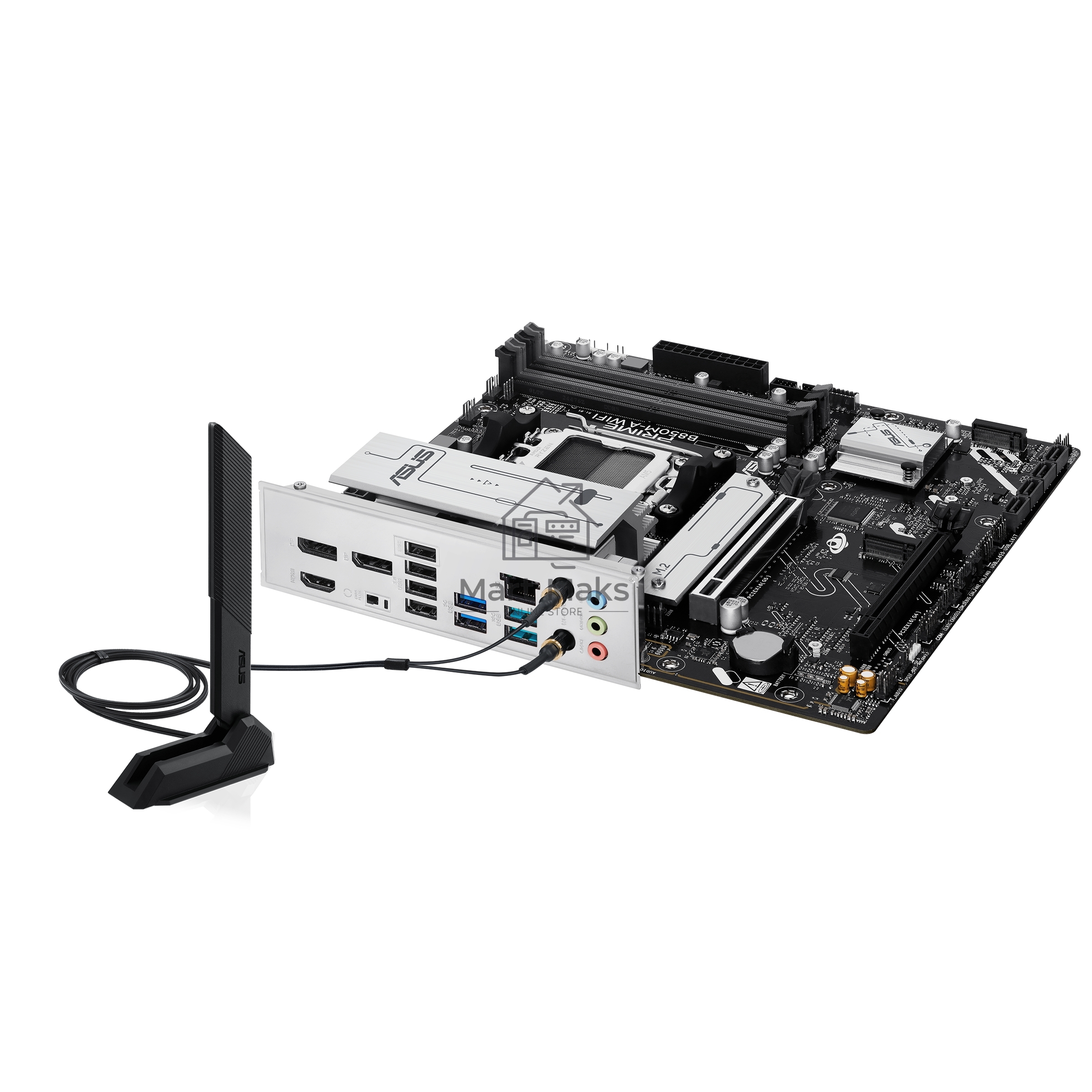 Материнская плата ASUS PRIME B850M-A WIFI, AM5, AMD B850, 4xDDR5, 4xSATA, 3xM.2, 1xPCIe 5.0 x16, 1xPCIe 4.0 x16, 1xHDMI, 2xDP, 1x2.5Gb LAN, Wi-Fi 6E, Bluetooth 5.3, 2xUSB-A 10Gbps, 2xUSB-A 5Gbps, 4xUSB-A 2.0, 3x3.5 мм, 7.1, mATX