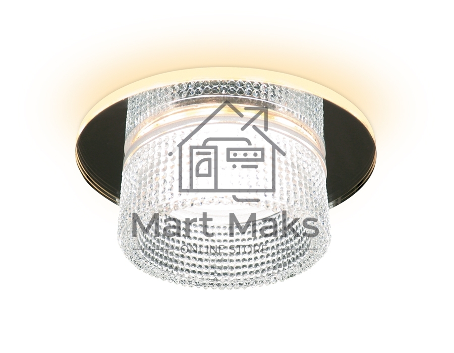 Светильник Ambrella light TN350 CH/CL хром/прозрачный GU5.3+3W (LED WHITE) D95*45