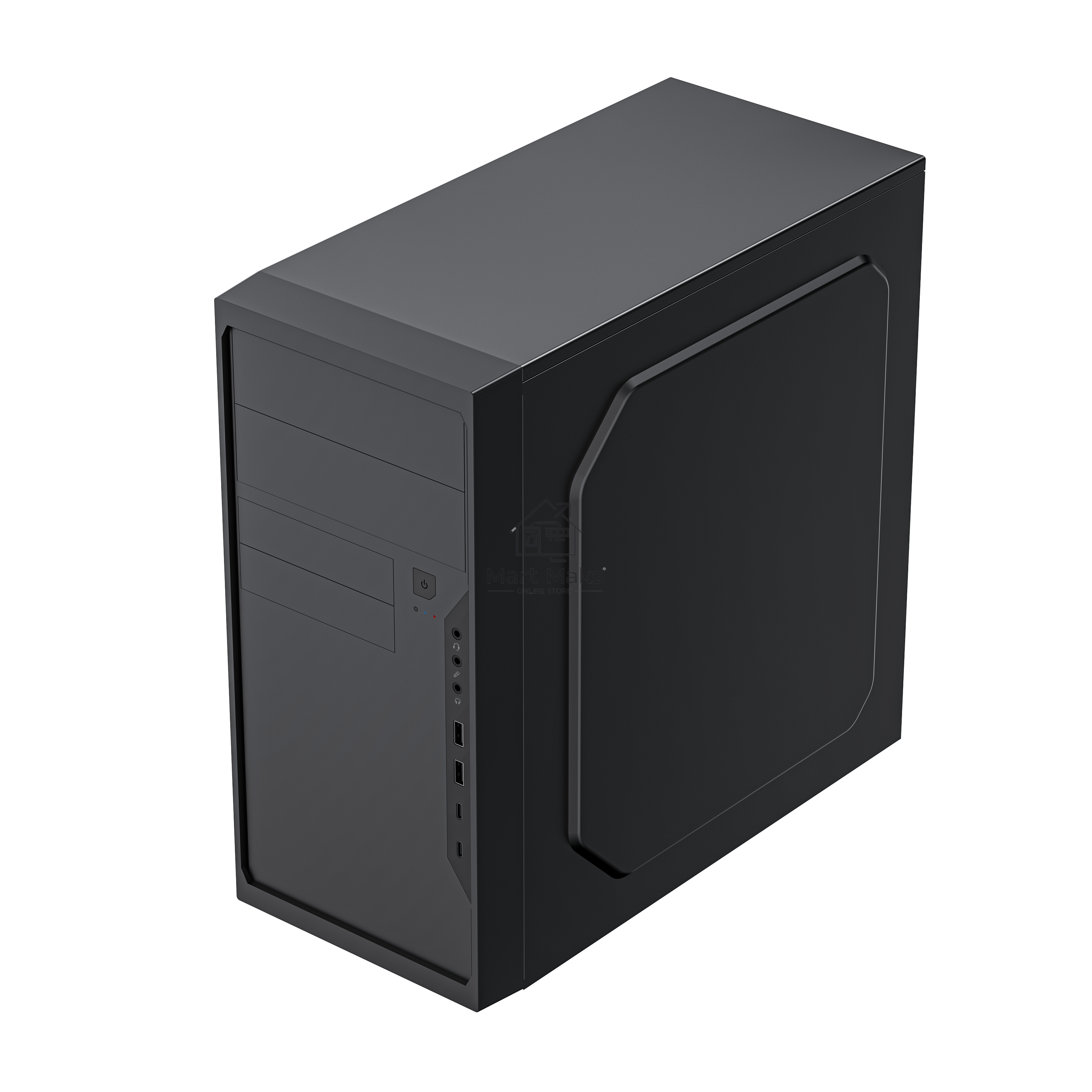 Корпус с блоком питания 500Вт Case Foxline FL-733R, mATX, 2x5.25EXT, 2x3.5EXT, 5x3.5INT, 2xUSB2.0, 2xUSB-C (19pin), HDA, w/o FAN, w/500W ATX PSU, w/1.2m EU pwr cord