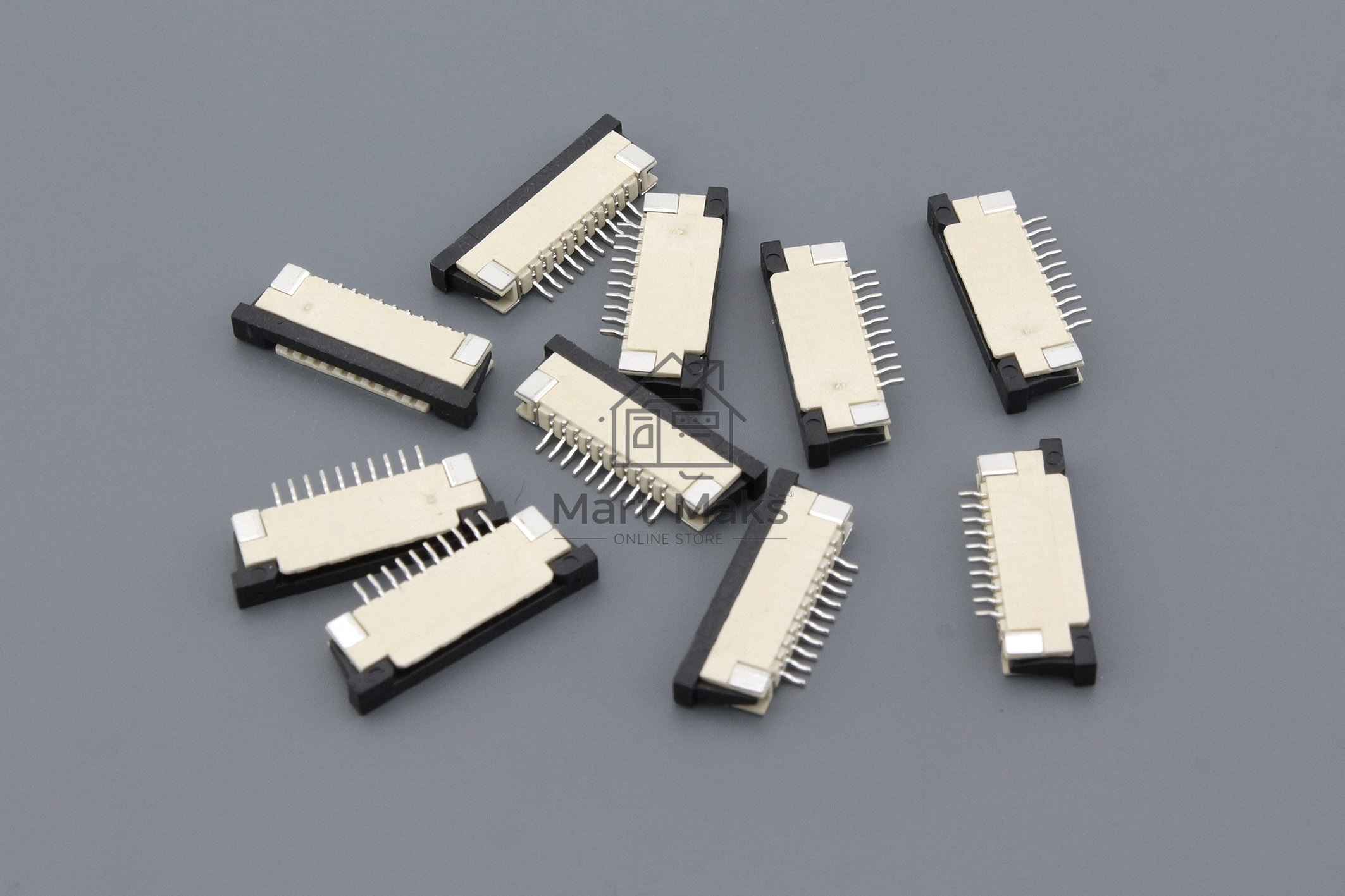 Разъем FPC Half Coverage Bottom Contact 1.0K-BX-10PWB 10 pin высота 2мм шаг 1мм 10 шт