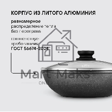 Вок с крышкой Rondell RDA-1123 28 см