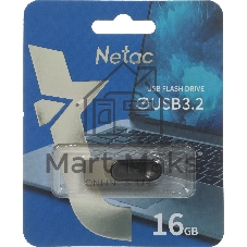 Флешка USB Netac U278 (NT03U278N-016G-32PN), 16Gb, USB 3.0, R/W 90/45, серебристый/черный