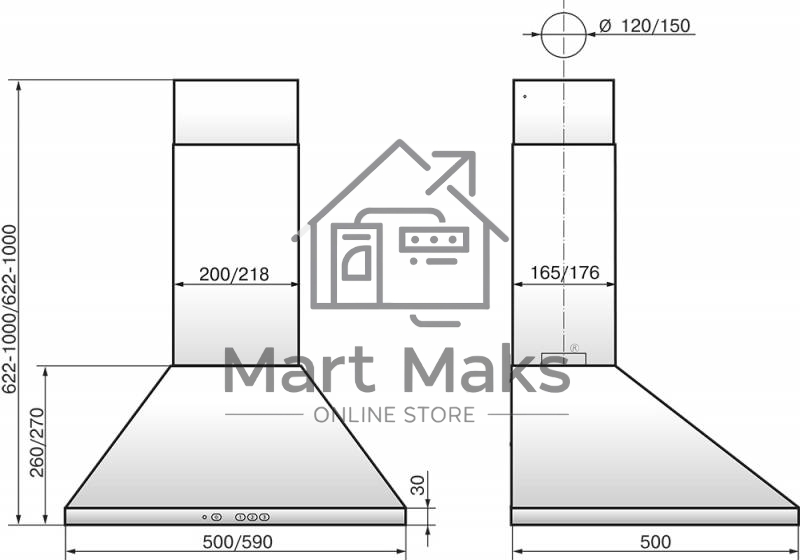 Вытяжка каминная Elikor Вента 60П-650-К3Д белый, 60 см, 650 куб. м/ч, 56 дБ