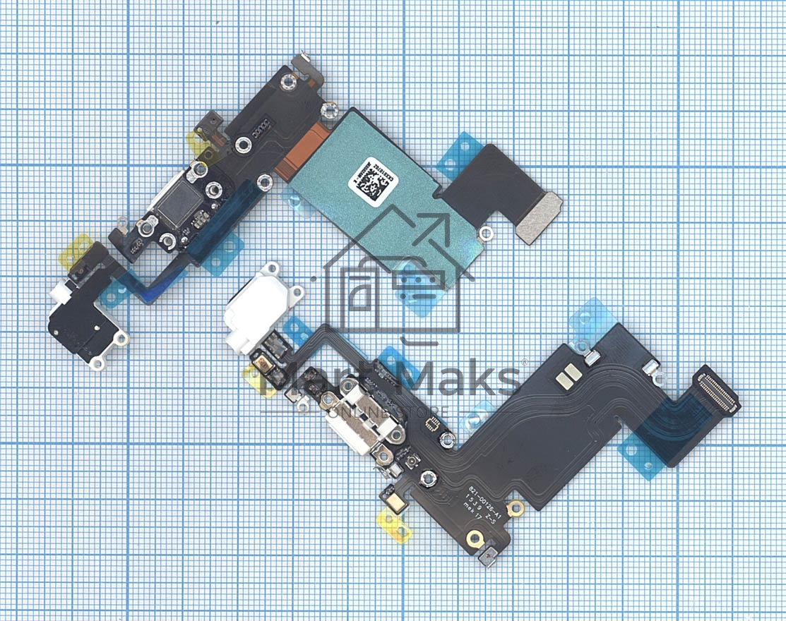 Шлейф разъема питания с аудио-разъемом для iPhone 6S Plus белый