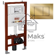 Инсталляция BAU PRO для подвесного унитаза, клавиша смыва BAU Stil, золото
