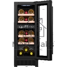 Винный шкаф Maunfeld MBWC-56D17 черный, 51 л, 2 отсека, 17 бут., класс G