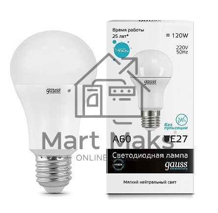 Светодиодная лампа Gauss LED Elementary 23225A60 15W E27 4100K 1/10/40 груша